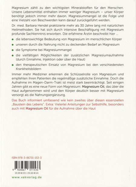 Livre : Le livre du magnésium - Dr Barbara Hendel