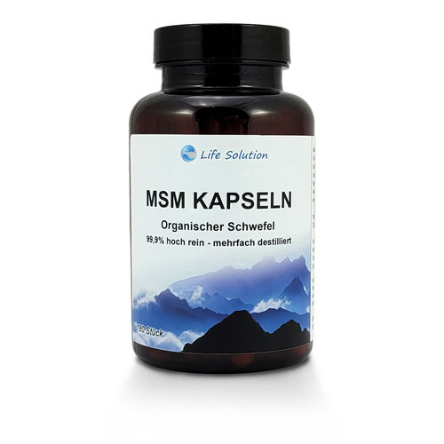 MSM Kapseln 180 Stück - 4-fach destilliert - Hoch rein - MSM Tabletten - organischer Schwefel