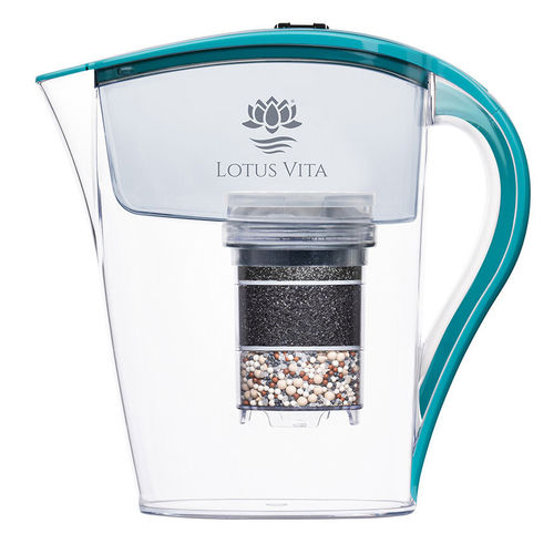Filterkanne Family - 1,7 Liter - Wasserfilter-Karaffe von Lotus Vita - für sauberes Trinkwasser