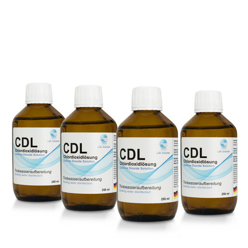 Life Solution CDL / CDS 4x 250ml / 1 Liter - Chlordioxidlösung 0,3% - Standard