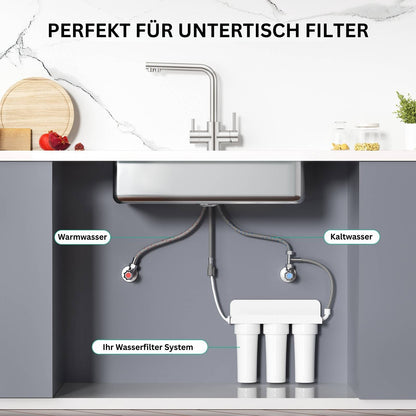 3 Wege Wasserhahn Hochglanz