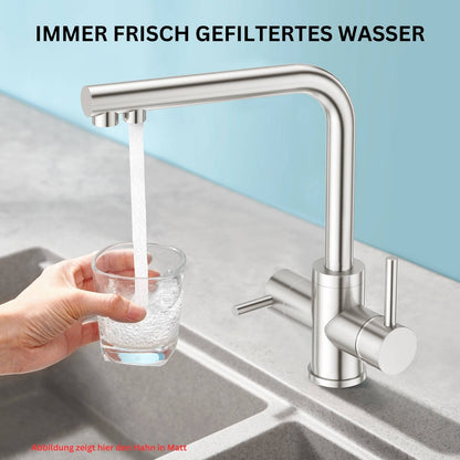 3 Wege Wasserhahn Hochglanz