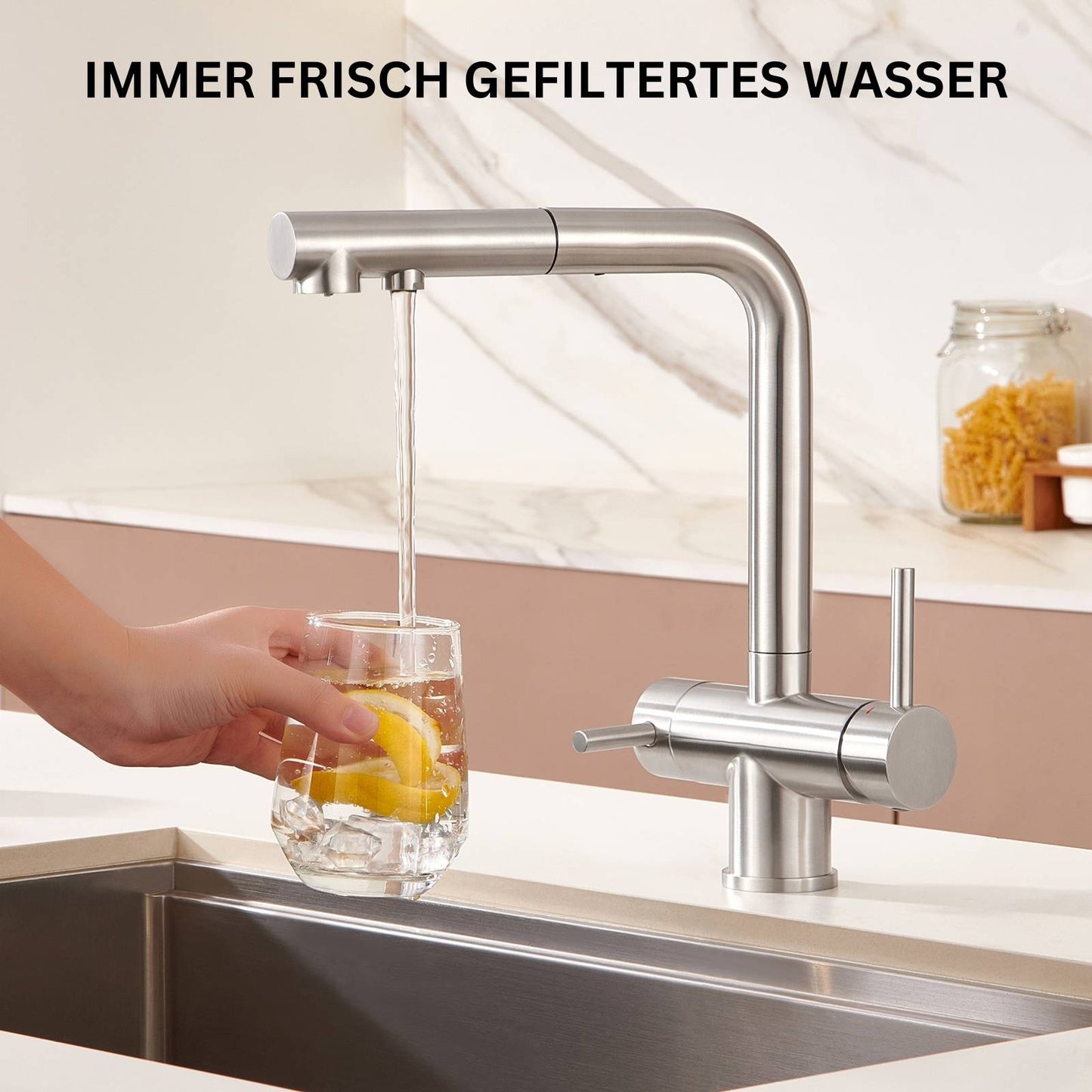 3 Wege Wasserhahn Matt - Ausziehbar