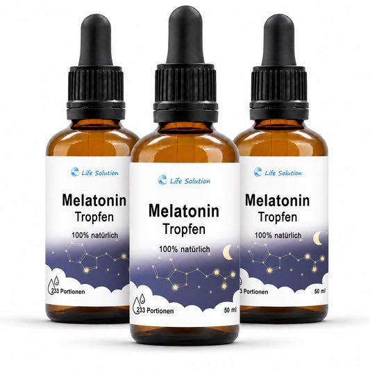 3 flacons de 50 ml de gouttes de mélatonine - Gouttes naturelles pour le sommeil - pour 699 nuits - arôme vanille