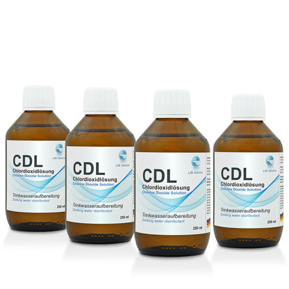 CDL 4x 250ml / 1 Liter - Chlordioxidlösung 0,3% - sofort anwendbar - Standard