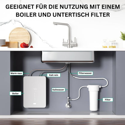 3 Wege Wasserhahn Matt - Niederduck - für Nutzung mit Boilern