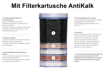 Standfilter Kaito Mini Bambus 5 Liter - mit blauem Glas