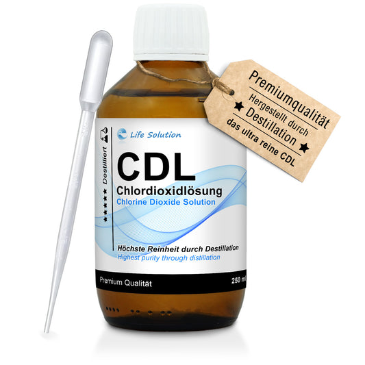 CDL 0,3% Chlordioxid Lösung – destilliert & hoch rein – in Braunglas mit Pipette