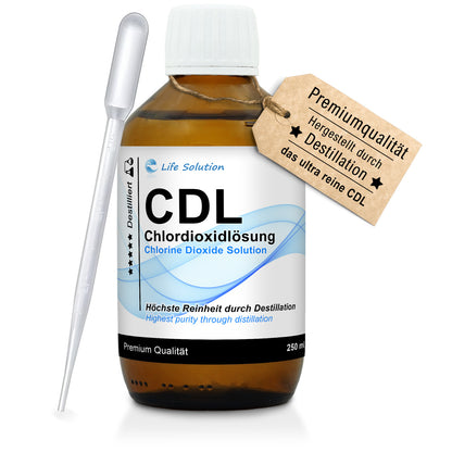 CDL 0,3% Chlordioxid Lösung – destilliert & hoch rein – in Braunglas mit Pipette