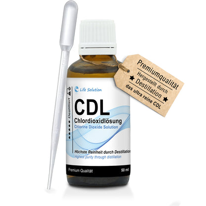 CDL 0,3% Chlordioxid Lösung – destilliert & hoch rein – in Braunglas mit Pipette