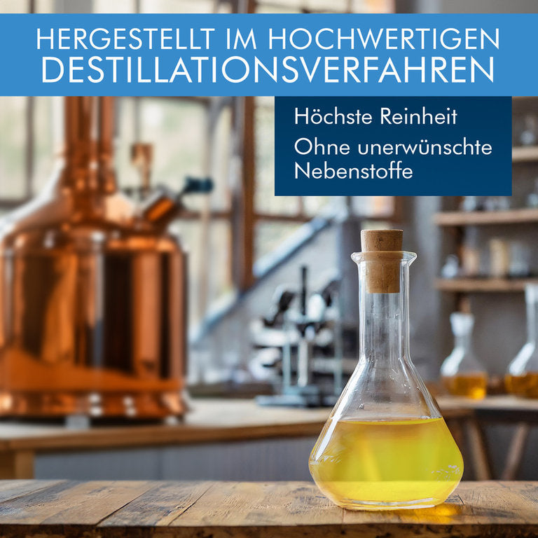 Solution de dioxyde de chlore à 0,3 % (CDL) – distillée et de haute pureté – en flacon de verre ambré avec pipette 