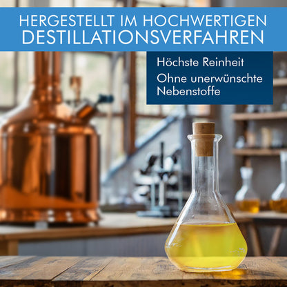 Solution de dioxyde de chlore à 0,3 % (CDL) – distillée et de haute pureté – en flacon de verre ambré avec pipette 