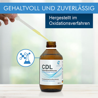 Chlordioxid Lösung CDL 0,3% - 250 ml - mit Pipette in Braunglas - Standard