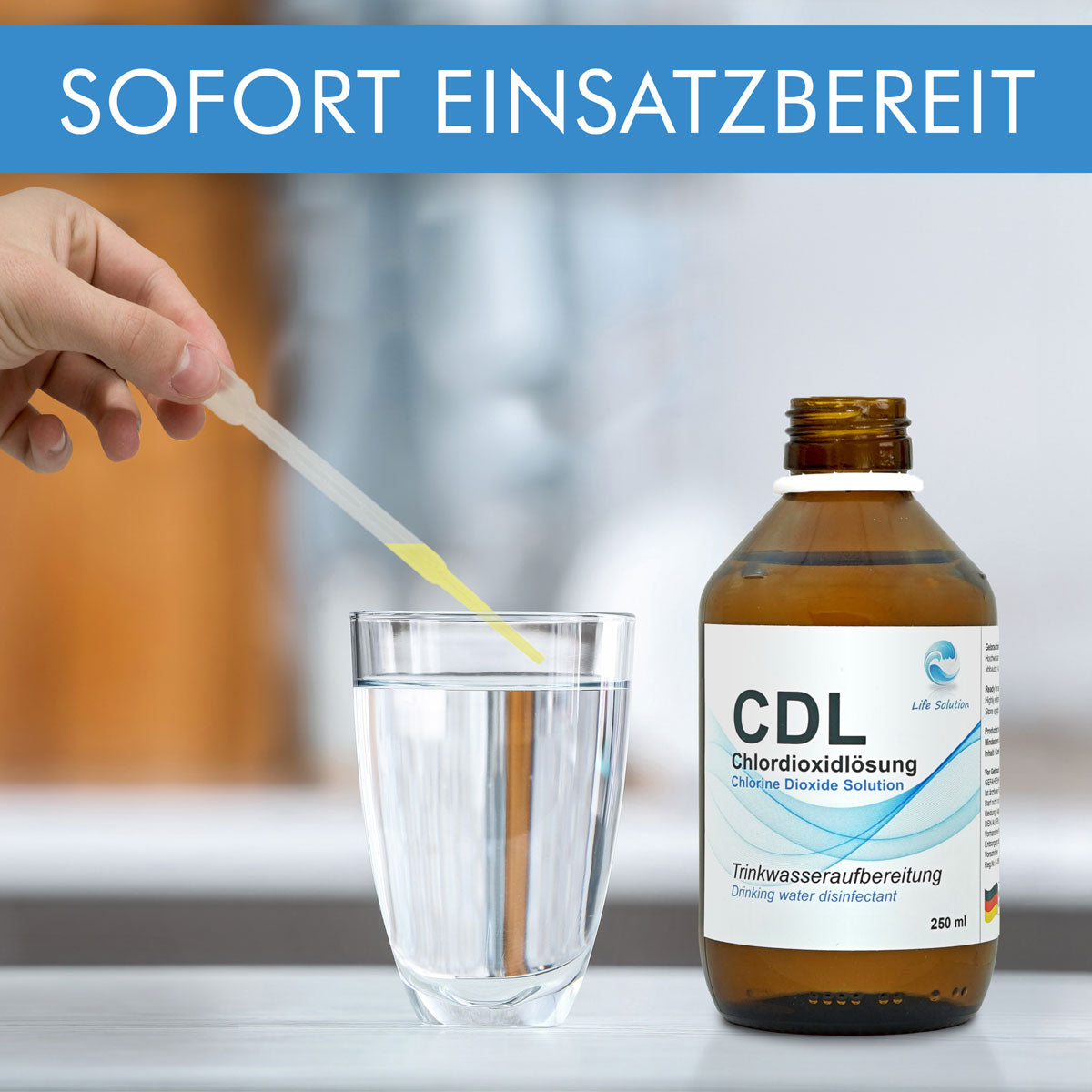 Chlordioxid Lösung CDL 0,3% - 250 ml - mit Pipette in Braunglas - Standard