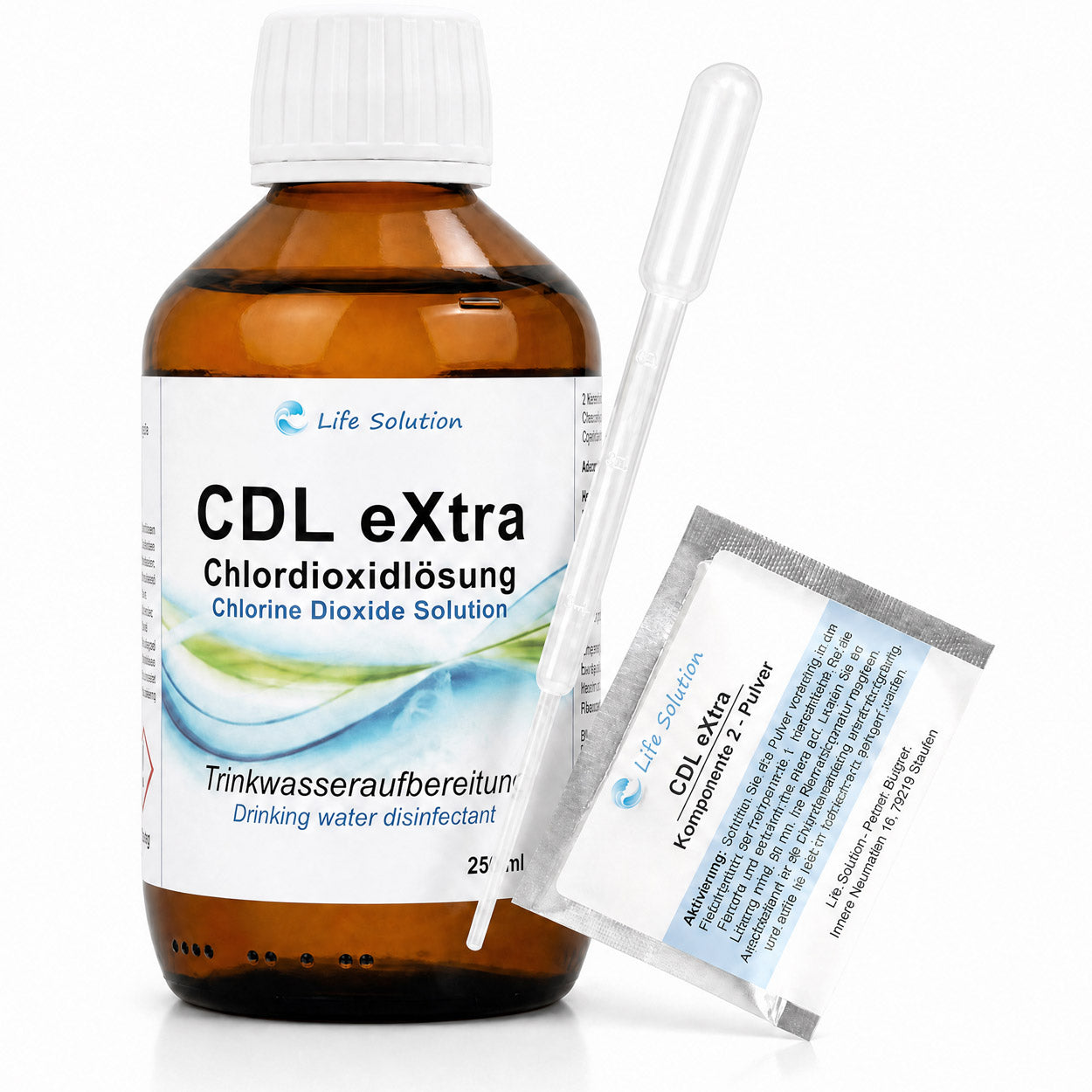 CDL eXtra - CDS - Solution de dioxyde de chlore à 0,3 % - Durée de conservation : environ 4 ans - Désinfection de l'eau potable