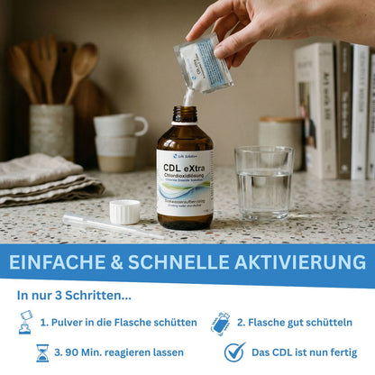 CDL eXtra - CDS - Solution de dioxyde de chlore à 0,3 % - Durée de conservation : environ 4 ans - Désinfection de l'eau potable