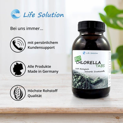 Bio Chlorella Presslinge - 750 Tabletten je 400mg - 300g - Wie Kapseln
