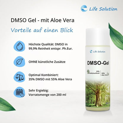 DMSO Gel mit Aloe Vera - 200ml - Dimethylsulfoxid in 99,9% pharmazeutischer Reinheit