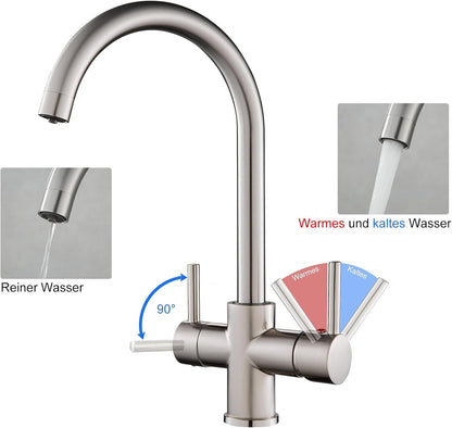 3-way chrome faucet