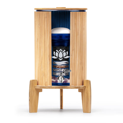 Standfilter Kaito Bambus 8 Liter - mit blauem Glas