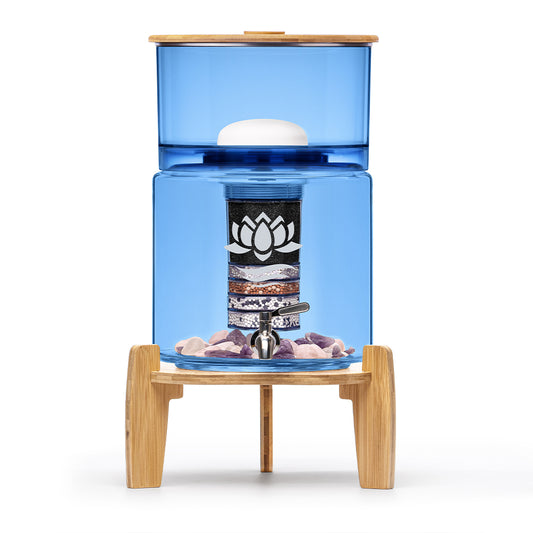 Filtre à eau en verre bambou/acacia Fontana - 5 à 9 litres - pour votre cuisine