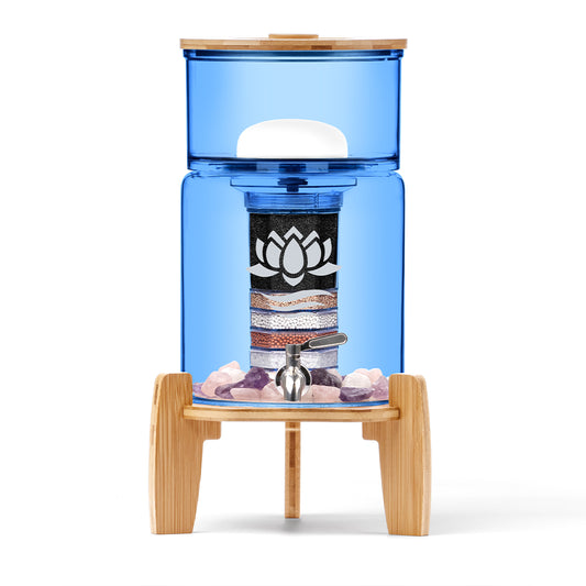 Fontana Bamboo/Acacia Glass Water Filter - 5-9 Liters - for your Kitchen