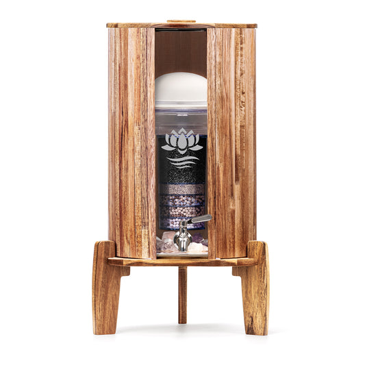 Fontana Bamboo/Acacia Glass Water Filter - 5-9 Liters - for your Kitchen
