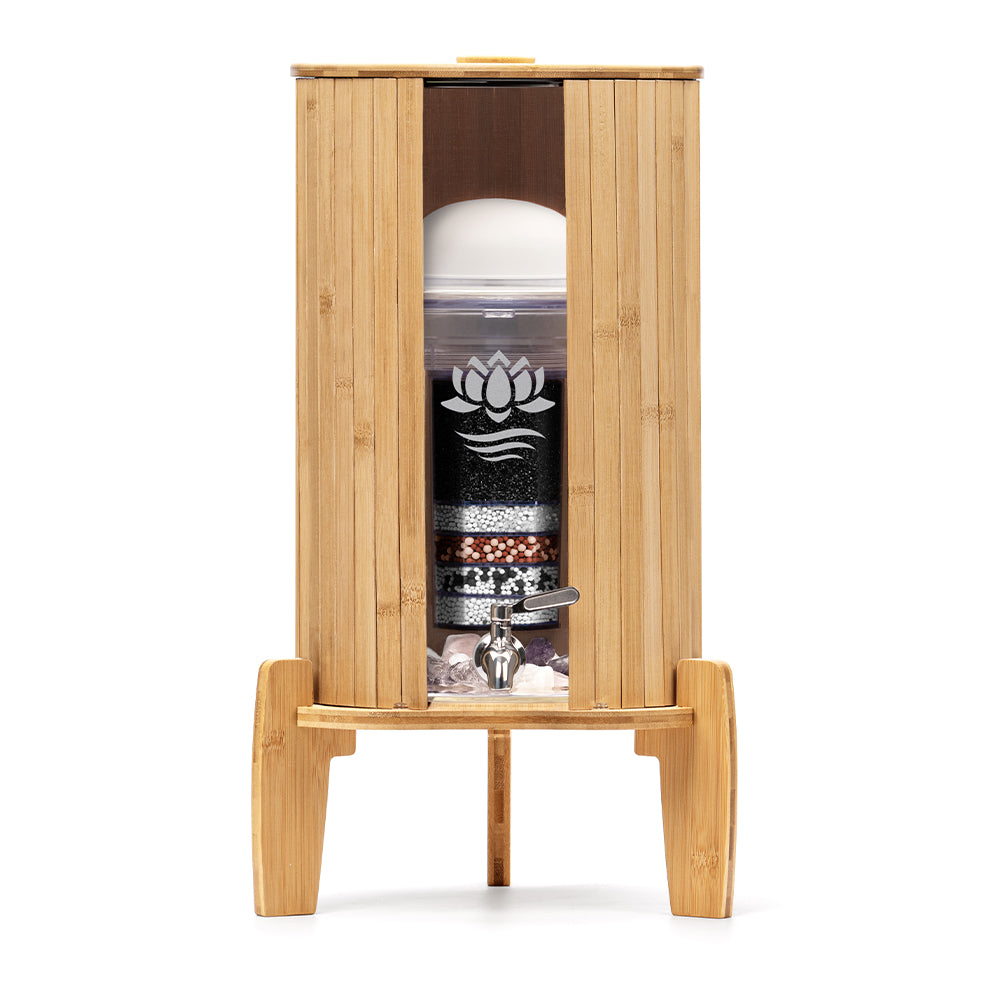 Standfilter Kendra Bambus 9 Liter - mit klarem Glas