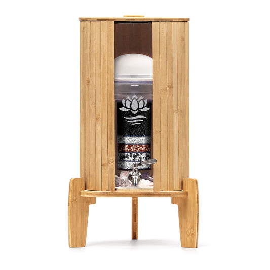 Standfilter Kendra Bambus 9 Liter - mit klarem Glas