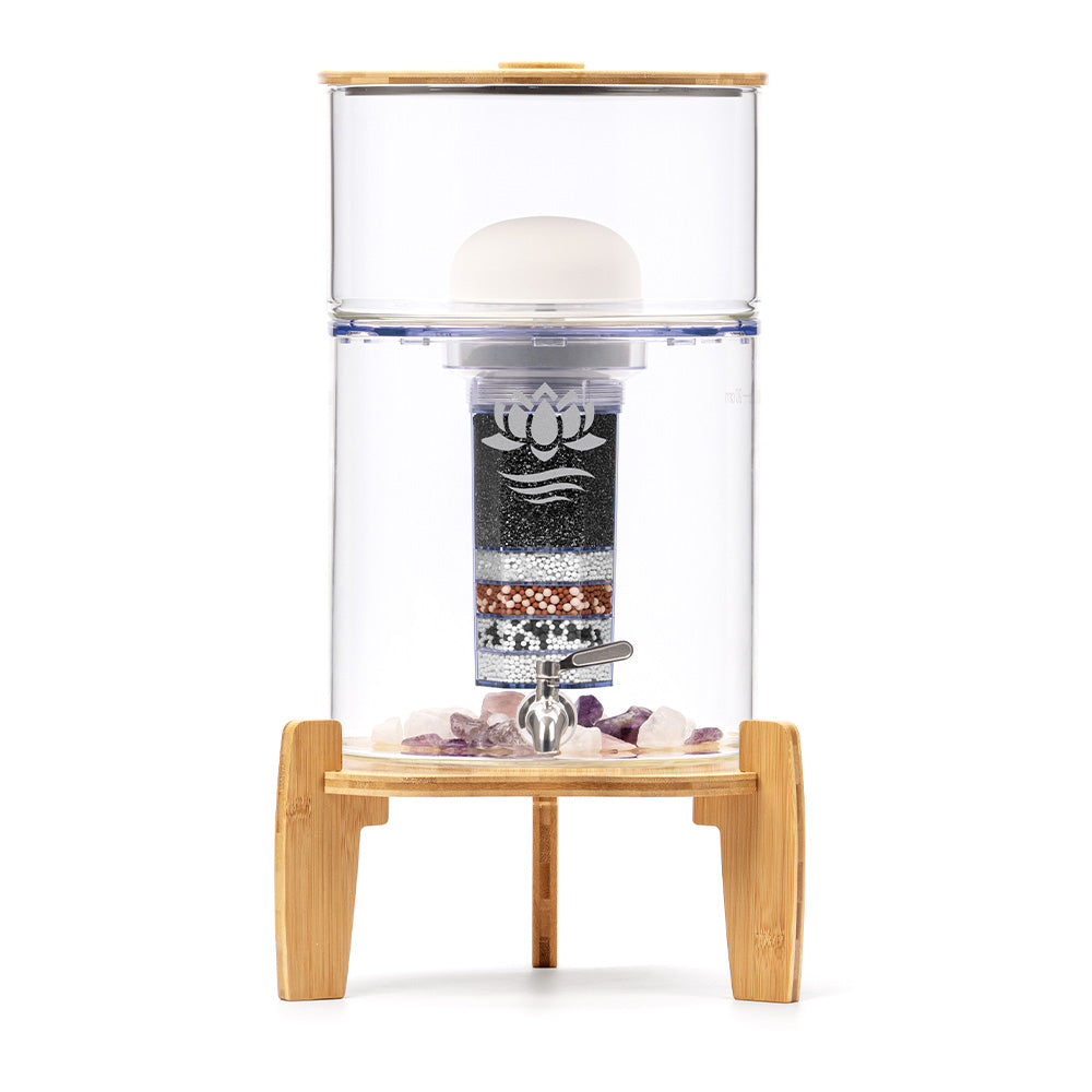 Standfilter Kendra Bambus 9 Liter - mit klarem Glas