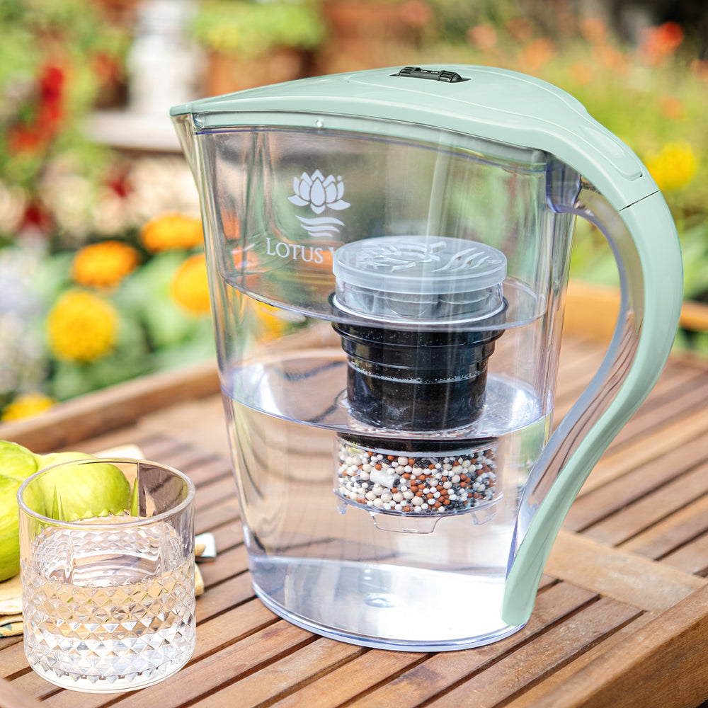 Filterkanne Family - 1,7 Liter - Wasserfilter-Karaffe von Lotus Vita - für sauberes Trinkwasser