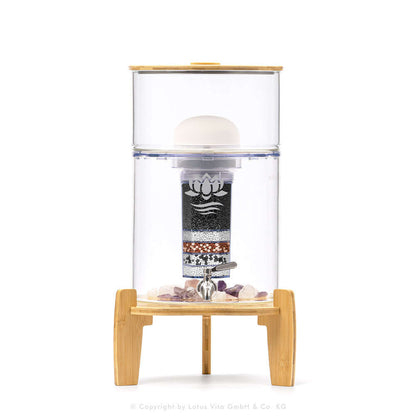 Standfilter Fontana Bambus / Akazie - 5 - 9 Liter - Glas Wasserfilter für Ihre Küche