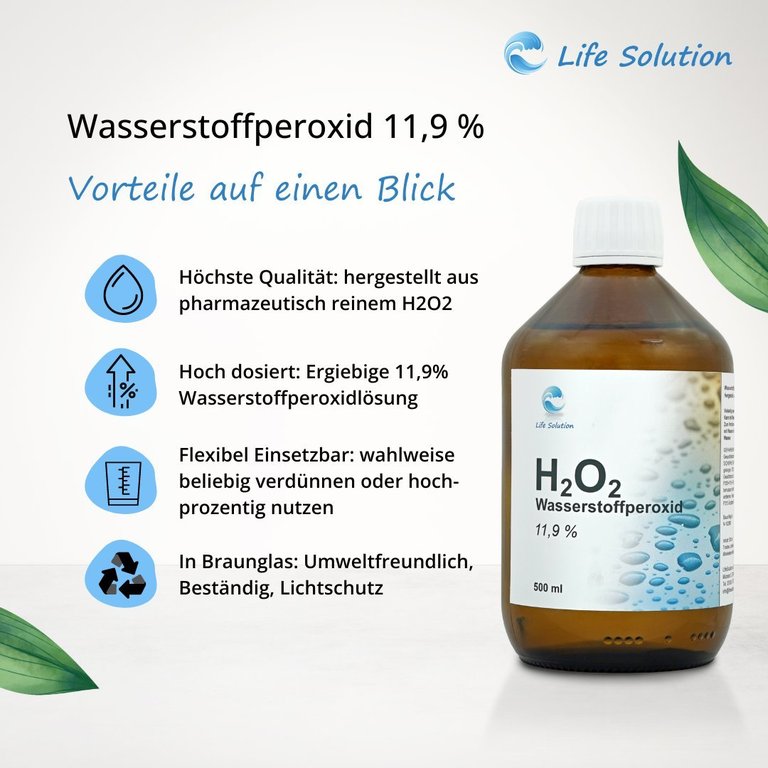 Wasserstoffperoxid - aus pharmazeutisch reinem H2O2 - Ph.Eur. - 500ml