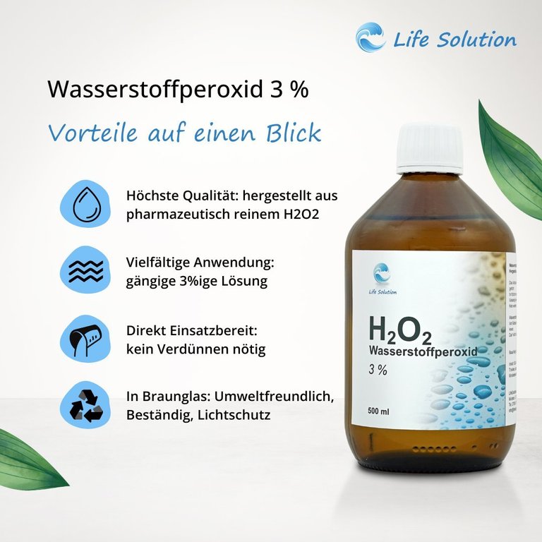 Wasserstoffperoxid - aus pharmazeutisch reinem H2O2 - Ph.Eur. - 500ml