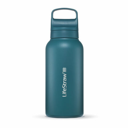 LifeStraw Go Filterflasche Edelstahl - 1 Liter - Isolierflasche Stainless Steel