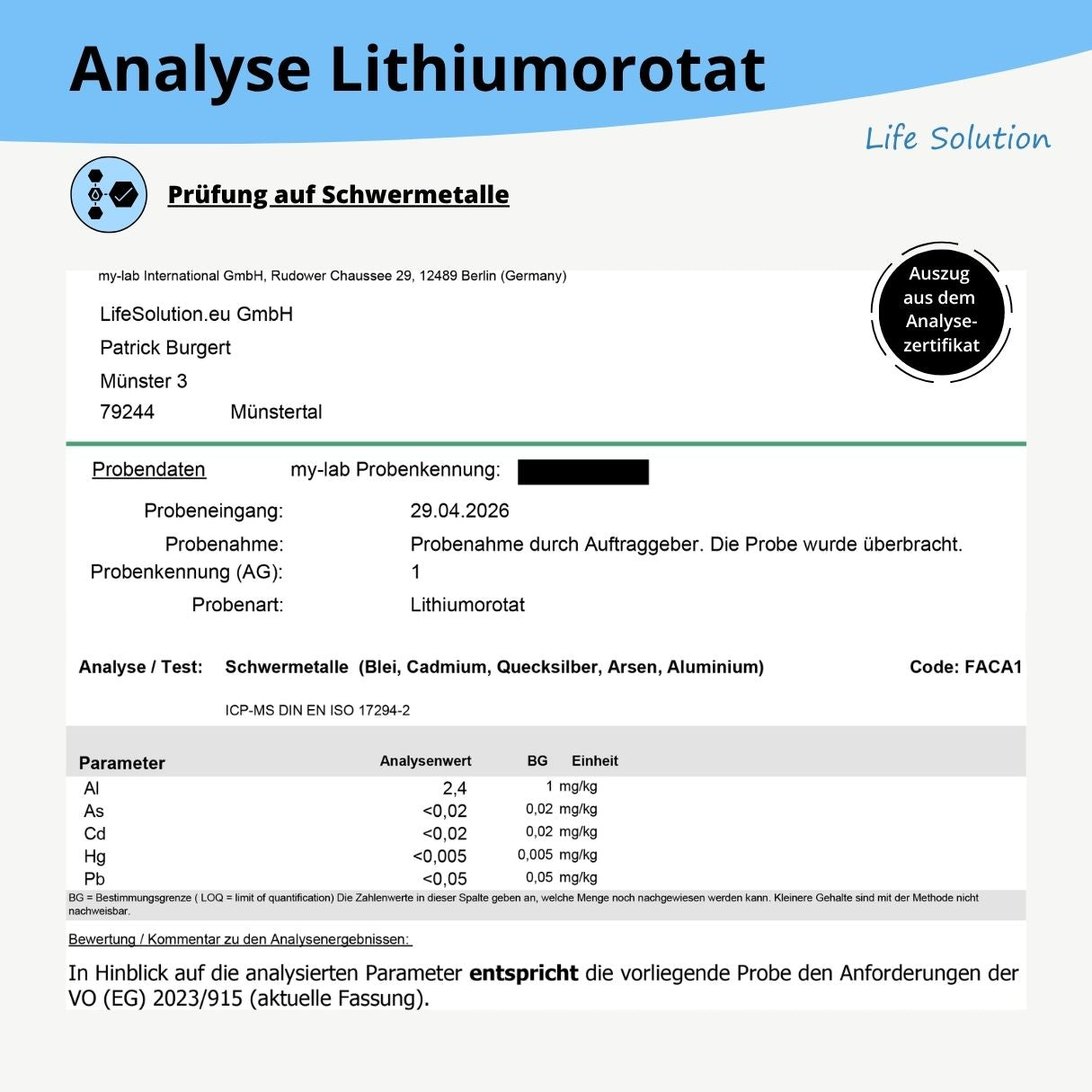 Orotate de lithium - pureté 99,7 % - 1000 comprimés de 1 mg de lithium - 26 g