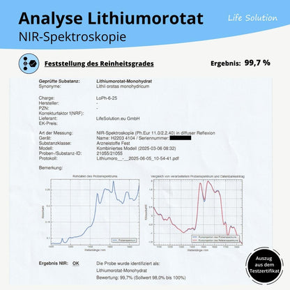 Lithiumorotat - 99,7% Reinheit - 1000x 1mg Lithium - 26 g