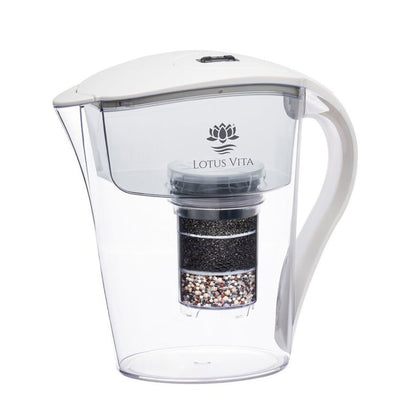 Filterkanne Family - 1,7 Liter - Wasserfilter-Karaffe von Lotus Vita - für sauberes Trinkwasser