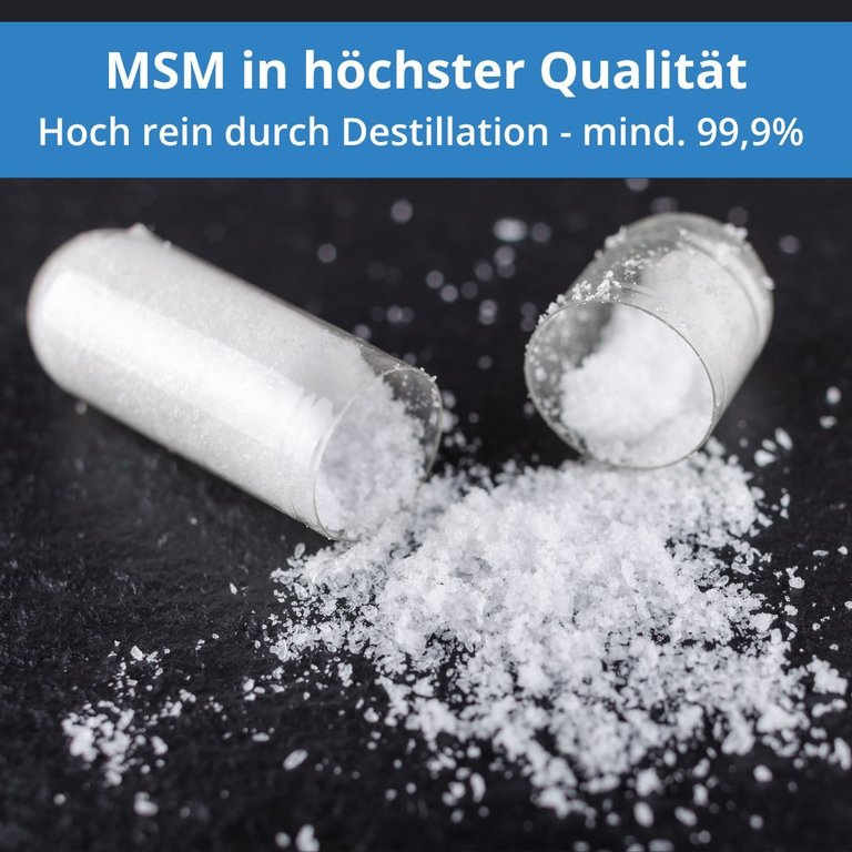 MSM Kapseln 180 Stück - mehrfach destilliert - Hoch rein - organischer Schwefel