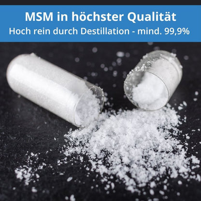 MSM Kapseln 180 Stück - mehrfach destilliert - Hoch rein - organischer Schwefel