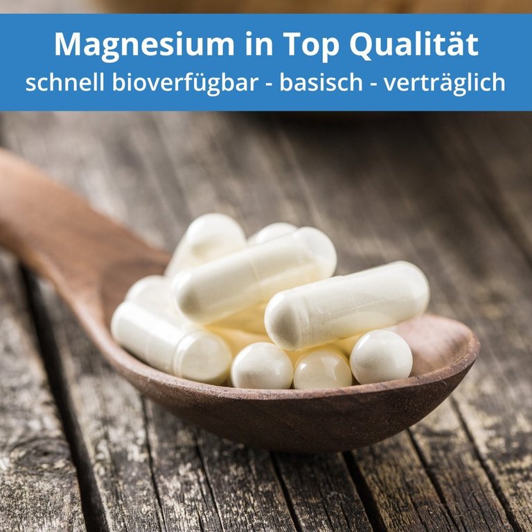 Magnesium Kapseln - 180 Stück - mit basischem, natürlichem Magnesiumcitrat