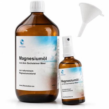 Magnesiumöl Spray - 1 Liter - Original Zechstein - inkl. Sprühflasche - 31% Magnesiumchlorid
