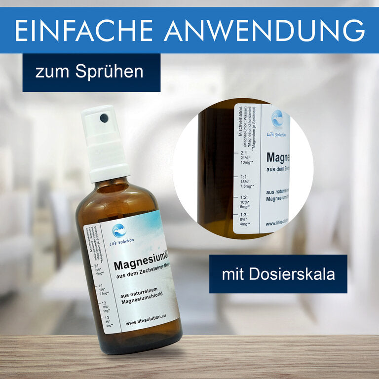 Magnesiumöl Spray - 1000 ml - Original Zechstein - inkl. Sprühflasche - 31% Magnesiumchlorid