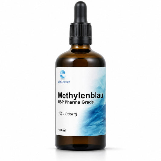 Solution de bleu de méthylène à 1 % - Qualité pharmaceutique - 100 ml - Pureté élevée (99,8 %) - Flacon en verre ambré à l'abri de la lumière