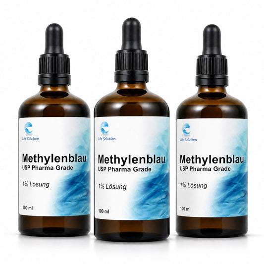 Bleu de méthylène 3 x 100 ml - Solution à 1 % - Qualité pharmaceutique - Pureté 99,8 % - Sans métaux lourds