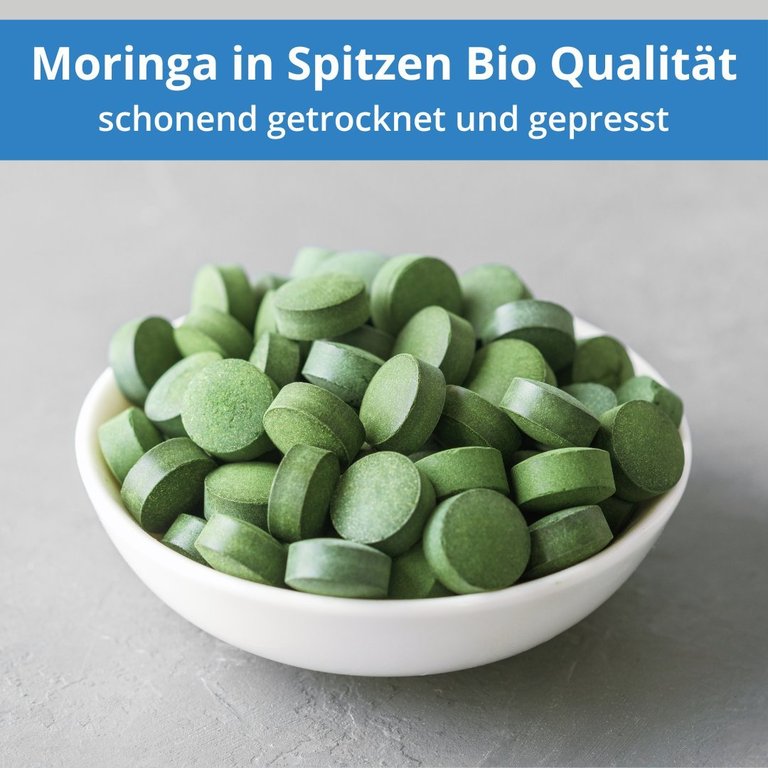 Bio Moringa Presslinge - 300g - 600 Tabletten a 500mg - wie Kapseln