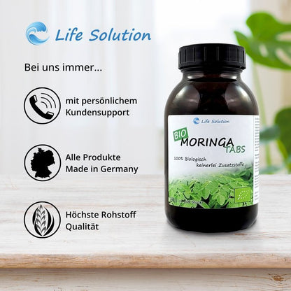 Bio Moringa Presslinge - 300g - 600 Tabletten a 500mg - wie Kapseln