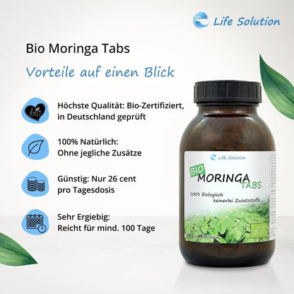 Bio Moringa Presslinge - 300g - 600 Tabletten a 500mg - wie Kapseln