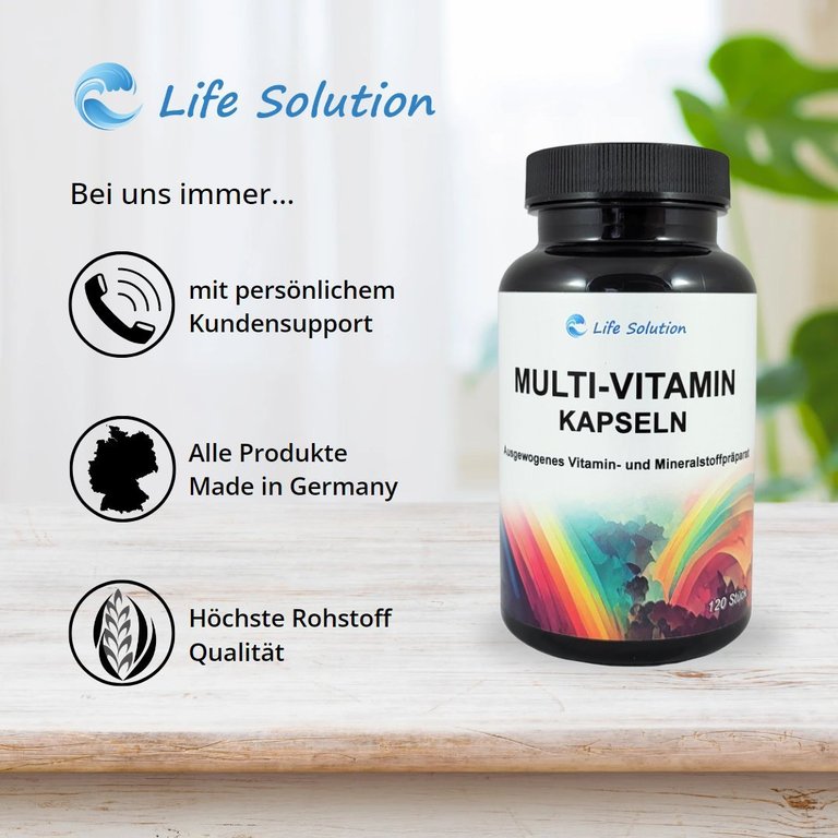 Gélules multivitaminées - 120 gélules - avec minéraux - 615 mg par gélule