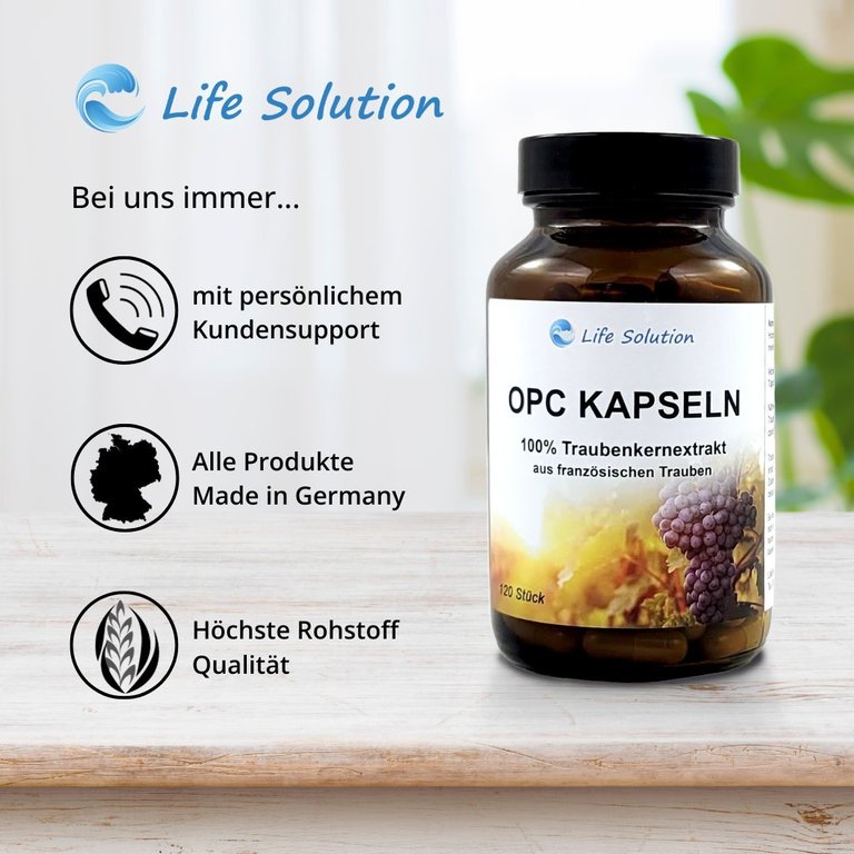 OPC Kapseln - 120 Stück - 100% natürliches Traubenkernextrakt